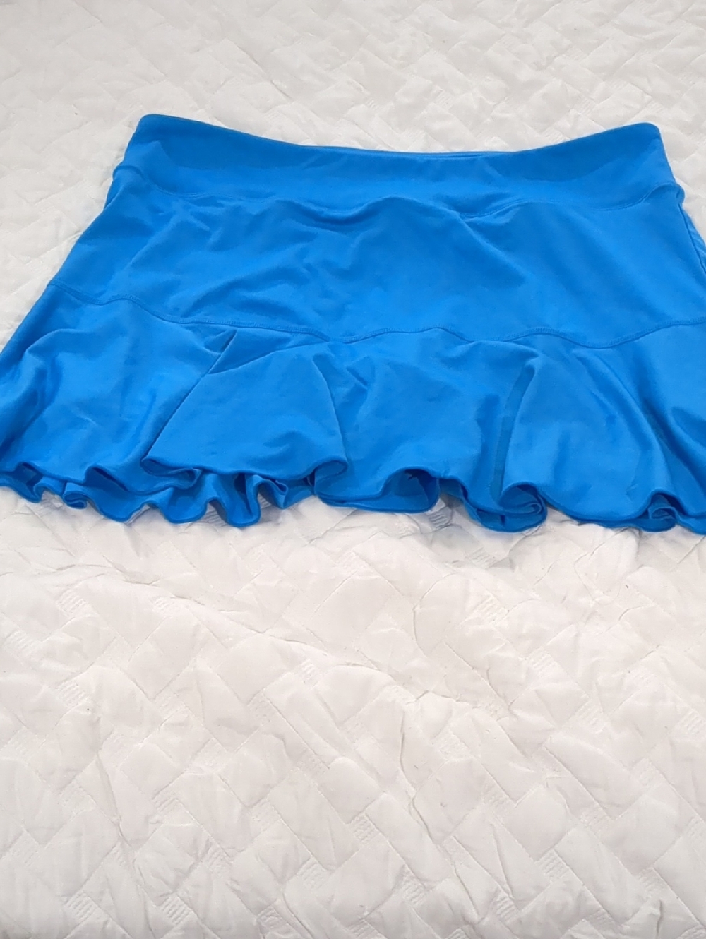 Blue Ruffle Mini Skirt - Women's Stylish Swim/Active Skirt